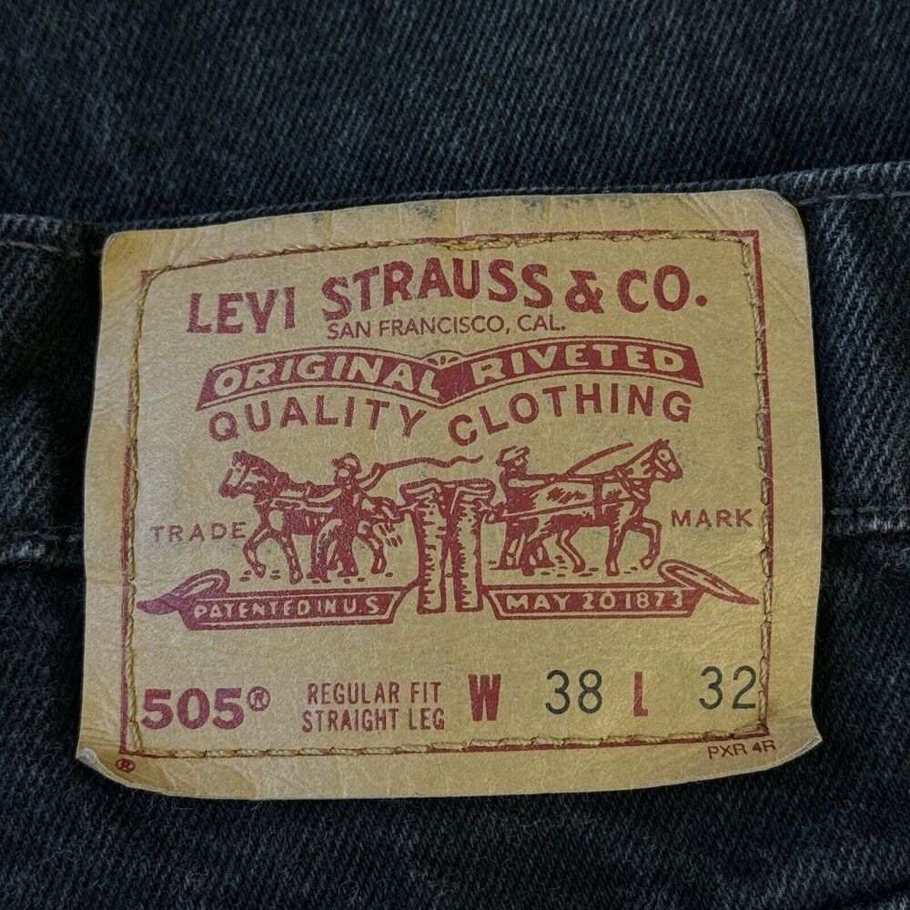 Vintage 90s Levi’s Jeans 505 Made In USA Black Men’s Tag Size 38 x 32 Retro - Picture 9 of 16